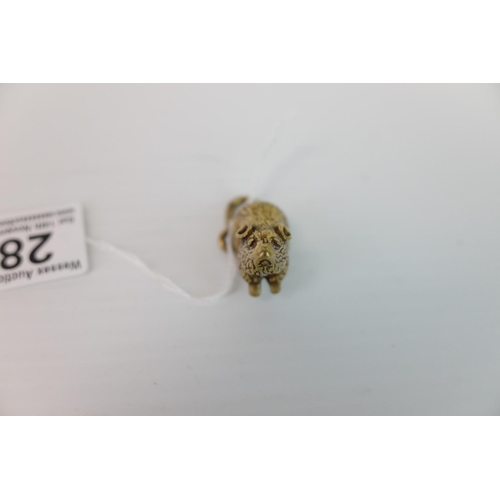 284 - A brass figure of a rat or mouse.