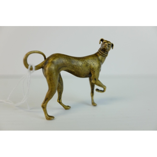 286 - A brass bronze figure of a dog.