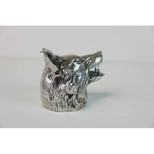 291 - White Metal Bottle Opener in the form of a Wolf's Head