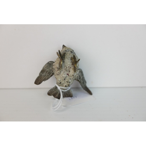 295 - Austrian Cold Painted Bronze Model of a Bird / Chick, signed to tail feathers ' Geschutz ' , 5cms hi... 