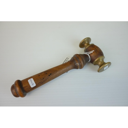 297 - Vintage Wooden and Brass Gavel