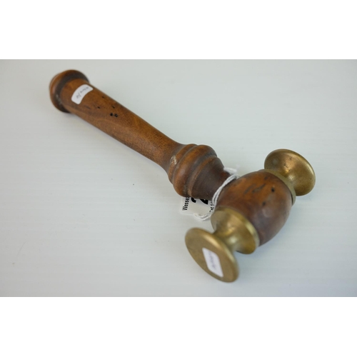 297 - Vintage Wooden and Brass Gavel