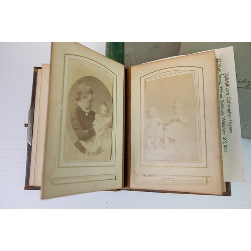 299 - Small Victorian CDV / Photograph Album, leather covered, with various family portraits mainly of Chi... 