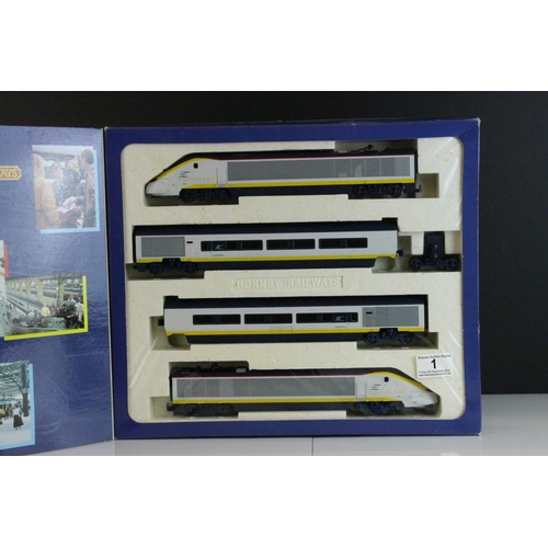 1 - Boxed Hornby OO gauge R665 Eurostar Train Pack, complete with Class 373 Powered Locomotive, Class 37... 