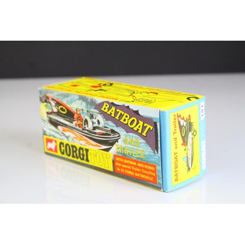 1001 - Boxed Corgi 107 Batman Batboat and Trailer model complete with both Batman & Robin figures, Corgi Cl... 