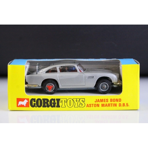 1010 - Boxed Corgi 270 James Bond 007 Aston Martin DB5 diecast model in blue/yellow box window, appearing n... 