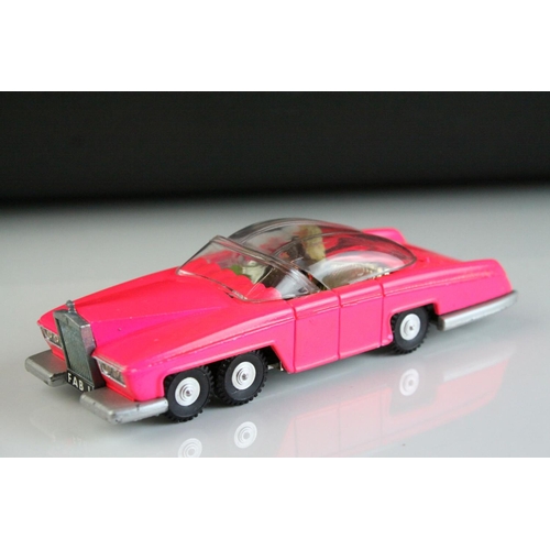 1014 - Boxed Dinky 100 Thunderbirds Lady Penelope's FAB 1 fluorescent pink diecast model, complete with inn... 