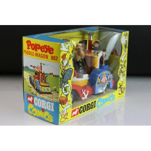 1017 - Boxed Corgi Comics 802 Popeye Paddle-Wagon complete and near mint / shop stock condition, only minor... 