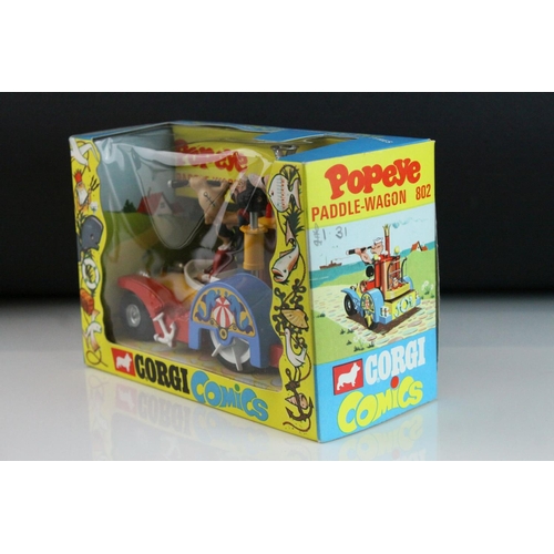 1017 - Boxed Corgi Comics 802 Popeye Paddle-Wagon complete and near mint / shop stock condition, only minor... 