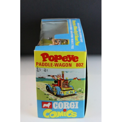 1017 - Boxed Corgi Comics 802 Popeye Paddle-Wagon complete and near mint / shop stock condition, only minor... 