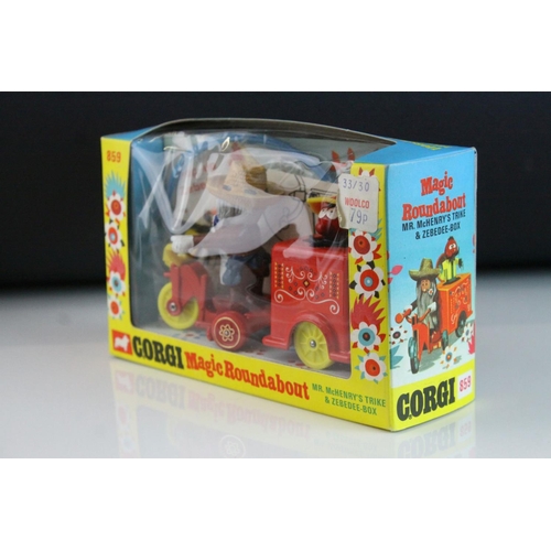 1018 - Boxed Corgi 859 Magic Roundabout Mr McHenry's Trike & Zebedee-Box diecast model, complete and near m... 