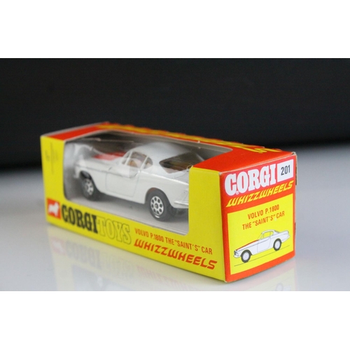 1019 - Boxed Corgi Whizzwheels 201 Volvo P1800 The Saint's Car diecast model, diecast near mint, decal to b... 