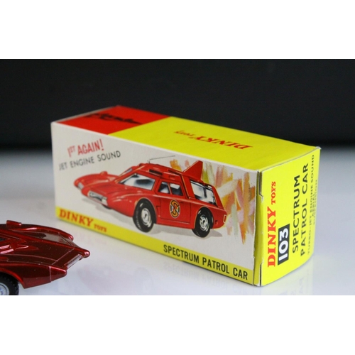 1021 - Boxed Dinky 103 Gerry Anderson's Captain Scarlet Spectrum Patrol Car in red, with instructions and i... 