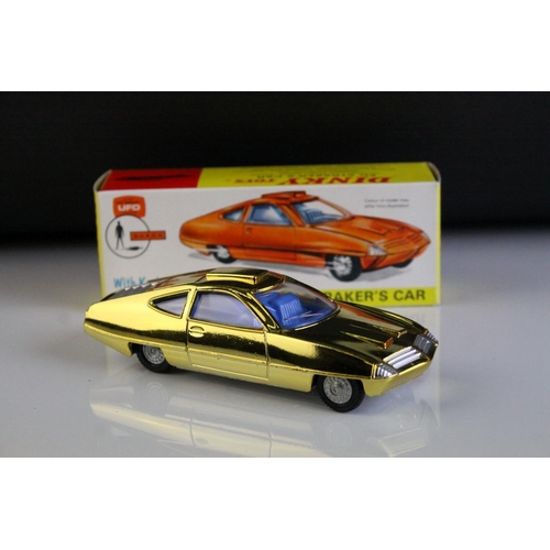 1023 - Boxed DInky 352 Gerry Anderson's UFO SHADO Ed Straker's Car diecast model in gold, with blue interio... 