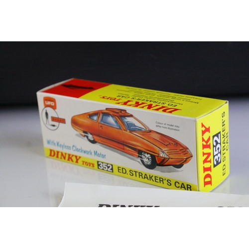 1023 - Boxed DInky 352 Gerry Anderson's UFO SHADO Ed Straker's Car diecast model in gold, with blue interio... 