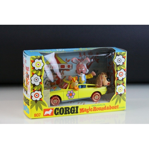 1028 - Boxed Corgi 807 Dougal's Magic Roundabout Car in excellent condition with unused sticker sheet, orig... 