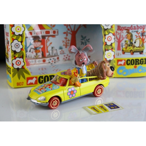 1028 - Boxed Corgi 807 Dougal's Magic Roundabout Car in excellent condition with unused sticker sheet, orig... 