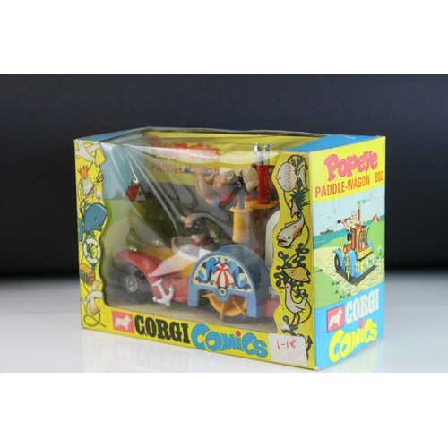 1033 - Boxed Corgi Comics 802 Popeye Paddle-Wagon complete and near mint / shop stock condition, some box w... 