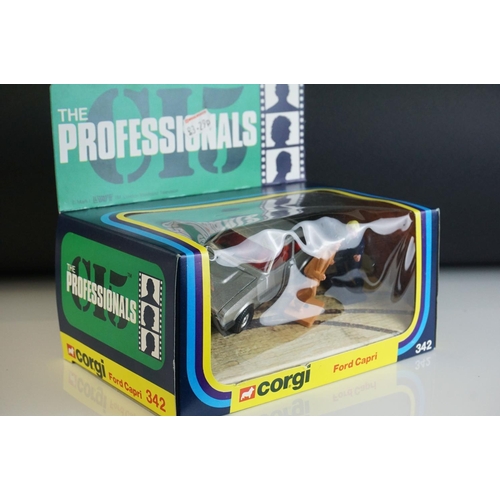 1036 - Boxed Corgi 342 The Professionals Ford Capri diecast model complete with 3 x figures, diecast and fi... 