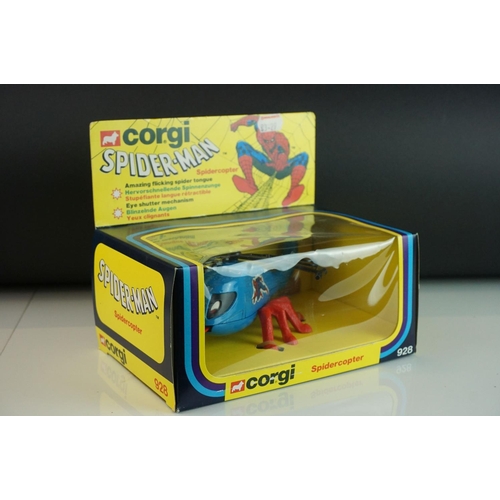 1038 - Boxed Corgi 928 Spiderman Spidercopter diecast model, complete and near mint