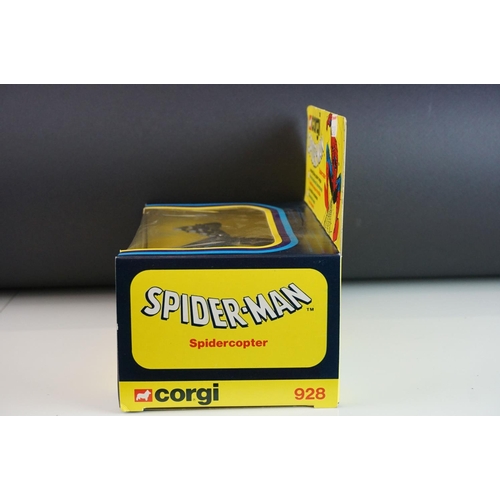 1038 - Boxed Corgi 928 Spiderman Spidercopter diecast model, complete and near mint