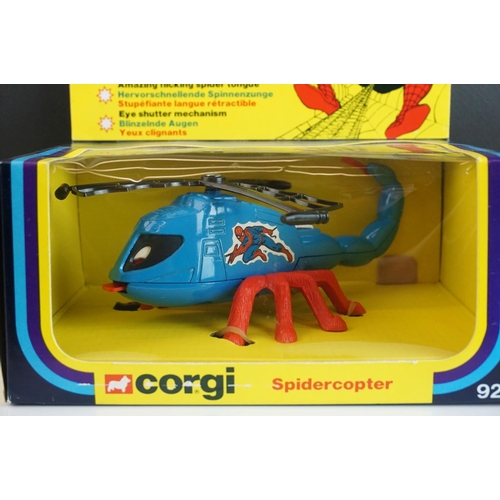 1038 - Boxed Corgi 928 Spiderman Spidercopter diecast model, complete and near mint