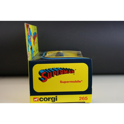 1039 - Boxed Corgi 265 Superman Supermobile diecast model, model and decals near mint, box excellent overal... 