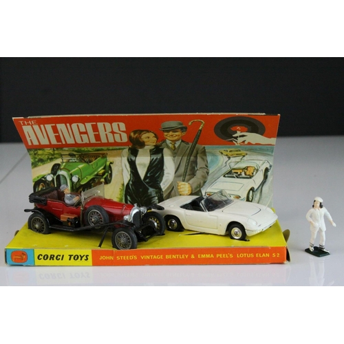 1044 - Boxed Corgi Gift Set No 40 The Avengers diecast model and figure set with Vintage Bentley and Lotus ... 