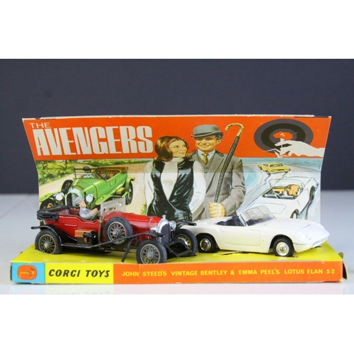 1044 - Boxed Corgi Gift Set No 40 The Avengers diecast model and figure set with Vintage Bentley and Lotus ... 