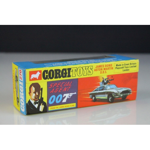 1045 - Boxed Corgi 270 James Bond 007 Aston Martin DB5 diecast model in blue/yellow box window, appearing n... 