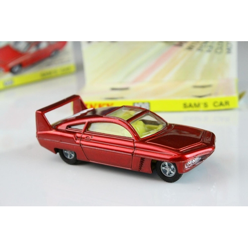 1046 - Boxed Dinky 108 Joe 90 Sam's Car diecast model in red, with inner display stand, lapel badge and ins... 