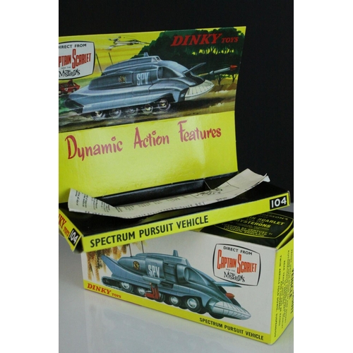 1051 - Boxed Dinky 104 Captain Scarlet Spectrum Pursuit Vehicle diecast model, complete and appearing near ... 