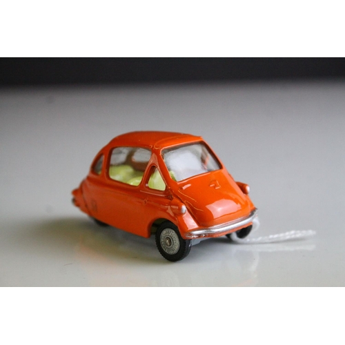 1052 - Boxed Corgi 233 Heinkel I Economy Car in orange with yellow interior, complete with instructions, ne... 