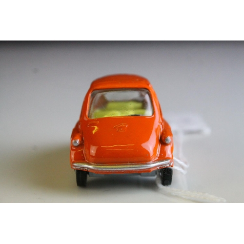 1052 - Boxed Corgi 233 Heinkel I Economy Car in orange with yellow interior, complete with instructions, ne... 