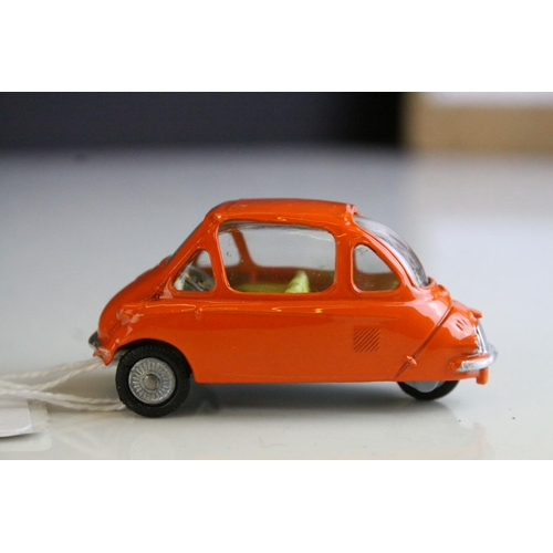 1052 - Boxed Corgi 233 Heinkel I Economy Car in orange with yellow interior, complete with instructions, ne... 