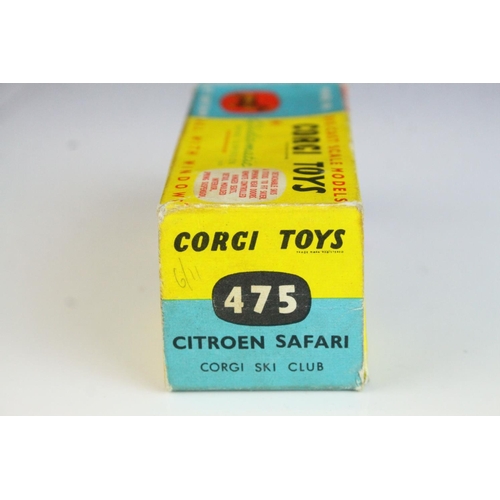 1054 - Boxed Corgi 475 Citroen Safari Corgi Ski Club By Special Request diecast model in white, complete wi... 