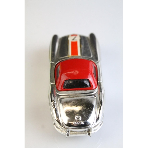 1055 - Boxed Corgi 304S Mercedes Benz 300 SL Hardtop Roadster diecast model in silver chrome body with red ... 