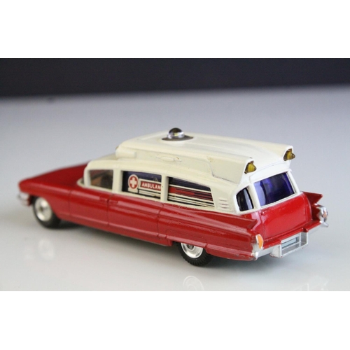 1058 - Boxed Corgi 437 Superior Ambulance on Cadillac Chassis diecast model in vg condition with vg decals,... 