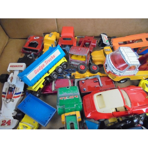 1070 - Collection of playworn diecast model cars to include Matchbox, Verem, Dinky, Lesney, Hot Wheels, Cor... 