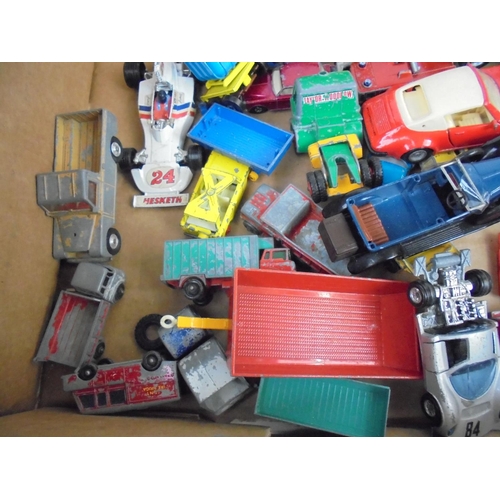 1070 - Collection of playworn diecast model cars to include Matchbox, Verem, Dinky, Lesney, Hot Wheels, Cor... 