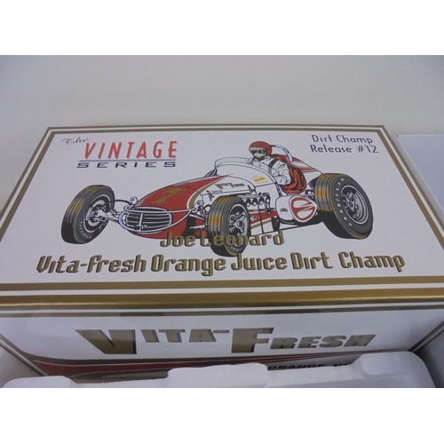 1077 - Boxed 1:18 scale GMP Joe Leonard Vita-Fresh Dirt Champ #12, the model appears complete and is in exc... 