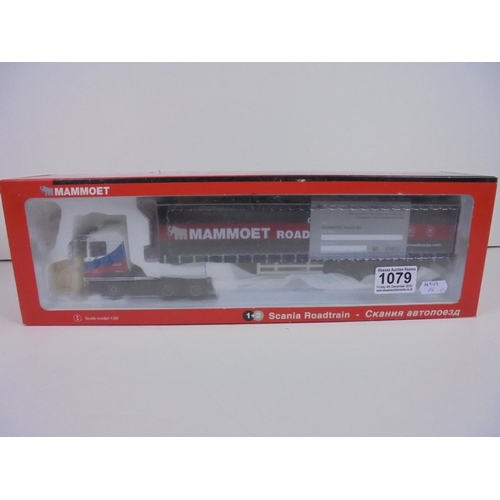 1079 - Boxed diecast Mammoet 1:50 Scania Roadtrain, with certificate, together with a further boxed example... 