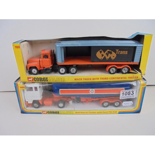 1083 - Four boxed Corgi diecast haulage models to include Corgi Major 1100 Mack Truck with Trans-continenta... 