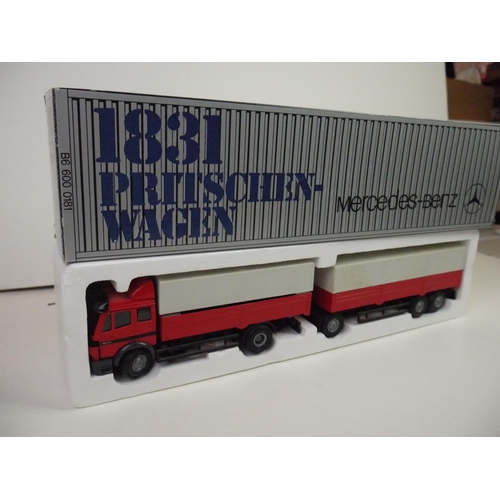 1085 - Boxed NZG 1:43 314 1831 Mercedes Benz Pritschen-Wagen diecast model, excellent