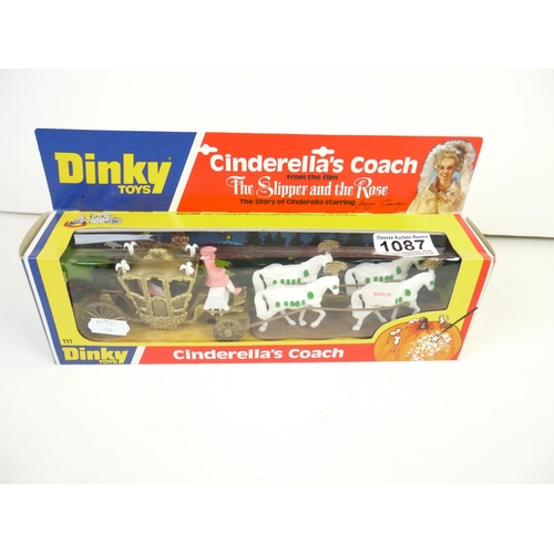 1087 - Boxed Dinky 111 Cinderella's Coach diecast model complete and near mint, minor bow window squash