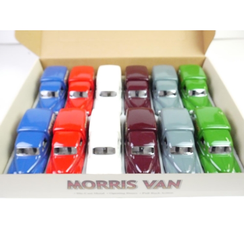 1088 - Ex shop counter top display stand for 1:26 Saico Morris Van diecast models, complete with 12 x model... 