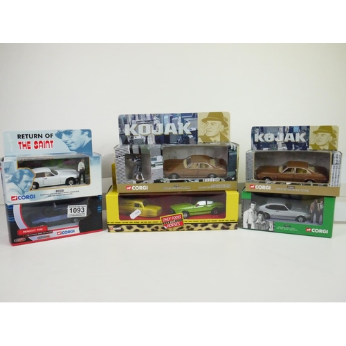 1093 - Six boxed tv related Corgi diecast models to include CC00301 Return of the Saint Jaguar XJS, CC00401... 