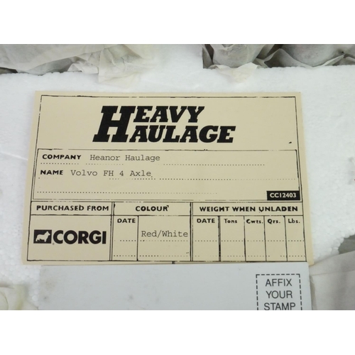 1097 - Boxed 1:50 scale ltd edn Corgi Heavy Haulage CC12403 Heanor Haulage Volvo FH 4 Axle Ballasted Tracto... 