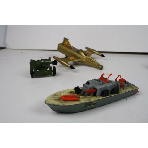 1104 - Eight Dinky diecast models to include Trident Starfighter, Shado 2, Striker, 88mm Gun, Motor Patrol ... 