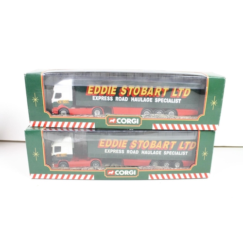 1106 - 10 boxed Eddie Stobart diecast models, 8 x Corgi, 1 x Lledo and 1 x Atlas Editions, all appear in vg... 